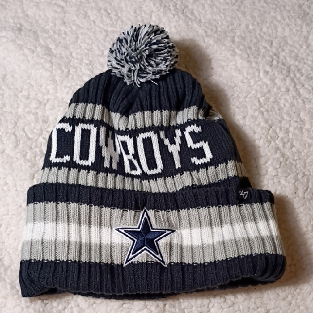 NFL Cowboys Knit Hat - Navy and White